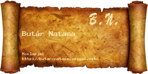 Butár Natasa névjegykártya
