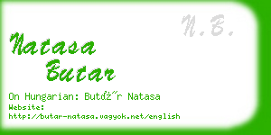 natasa butar business card
